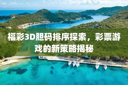 福彩3D胆码排序探索，彩票游戏的新策略揭秘