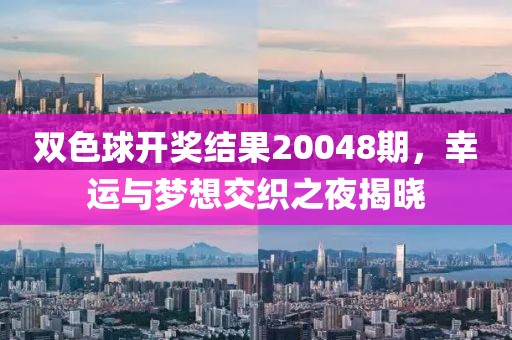 双色球开奖结果20048期，幸运与梦想交织之夜揭晓