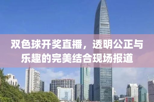 双色球开奖直播，透明公正与乐趣的完美结合现场报道