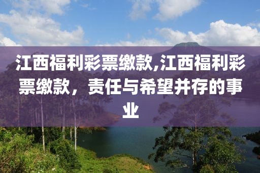 江西福利彩票缴款,江西福利彩票缴款，责任与希望并存的事业